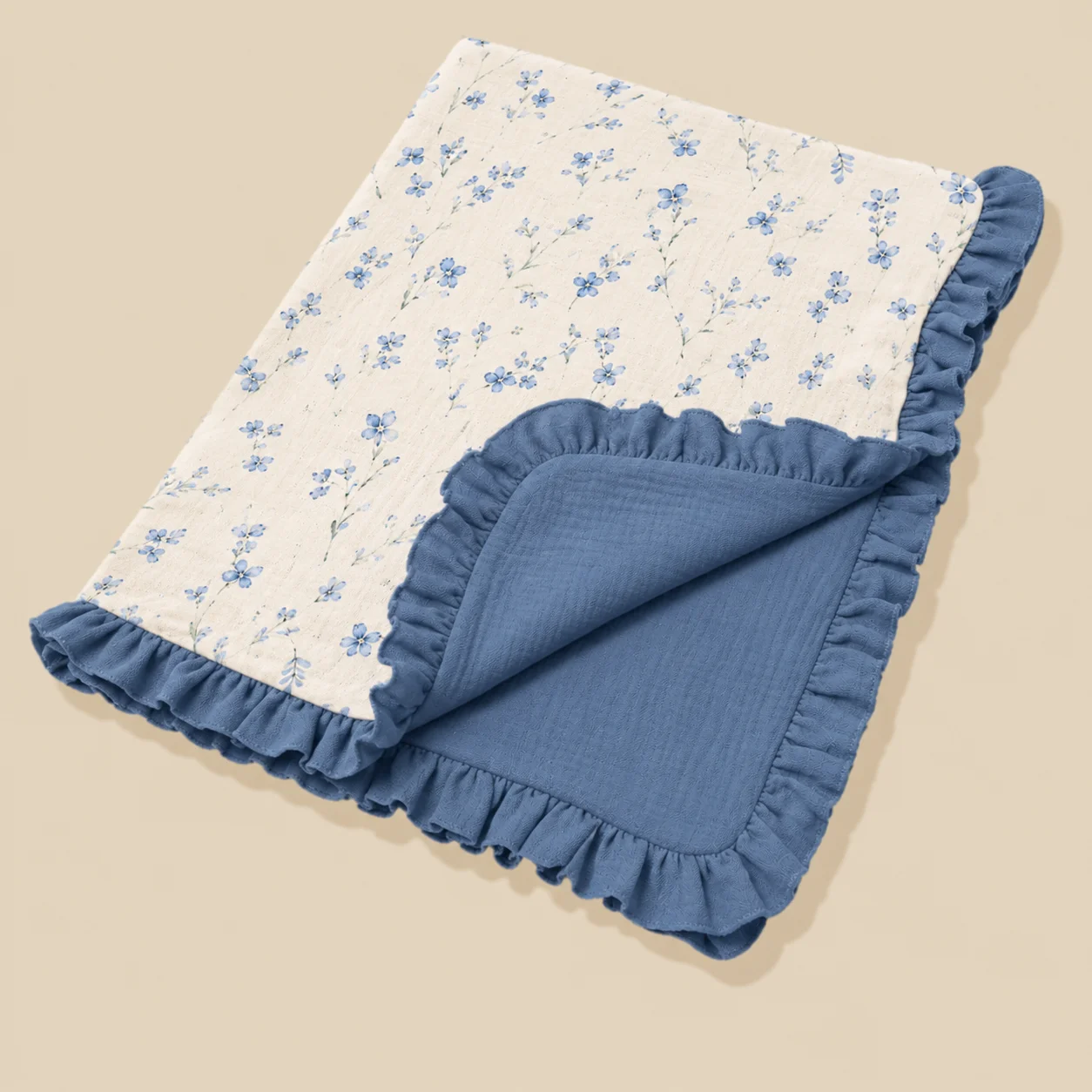 1 Manta Envolvente Suave y Transpirable para Recién Nacido con Borde de Encaje, Versátil para Cubrir el Cochecito y como Manta para la Habitación del Bebé