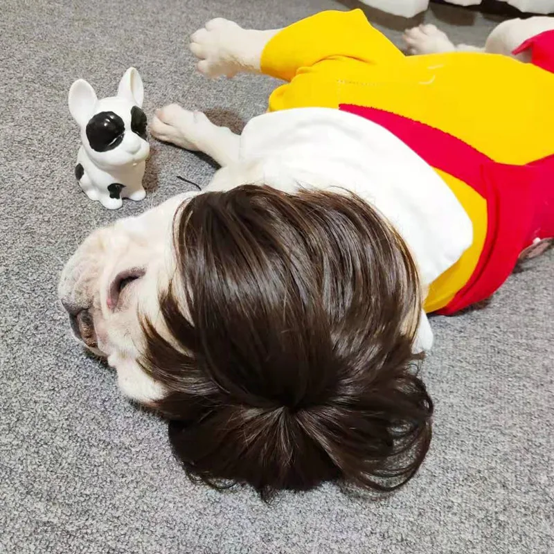 NONOR-pelucas para mascotas, accesorios de Cosplay para perros y gatos divertidos, sombrero de pelo de peluquería cruzada, disfraces, accesorios para la cabeza para Halloowen, suministros de Navidad