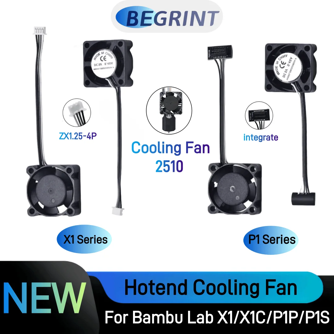 Ventilador 2510 para Bambu Lab X1/P1, Ventilador de Refrigeración con Cable, Ventilador de Enfriamiento Rápido para Impresora 3D Bambu X1C P1S P1P, Accesorios