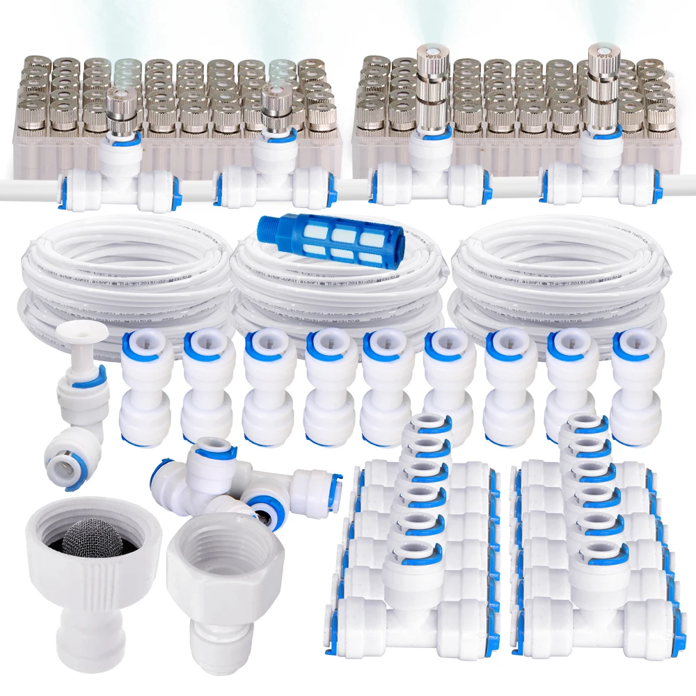 Conector rápido de tubo de PE blanco de 6mm, accesorios de liberación rápida de tubo de 1/4 "para purificador de agua doméstico, juntas de sistema de riego de manguera de jardín