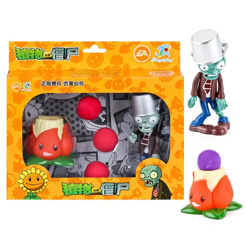 Juego de Juguetes Plants VS Zombies 2, Cactus Peashooter, Coconut Cannon, A.K.E.E., 6 Figuras de Juego de Silicona Suave, Regalo de Cumpleaños
