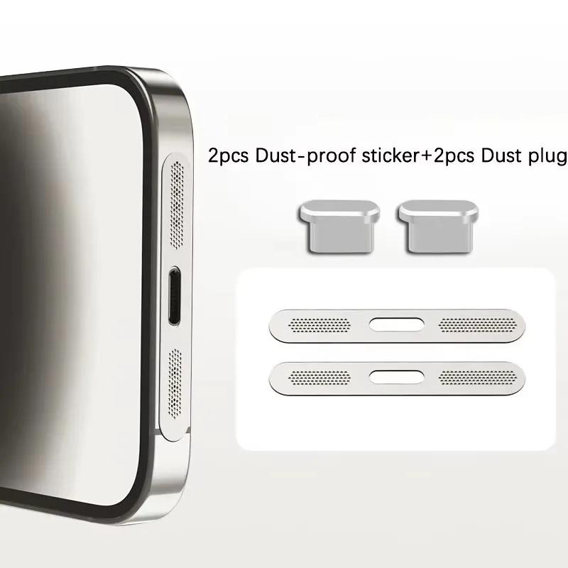 4 piezas de malla metálica antipolvo para iPhone 18 Pro / 18 Pro Max, protector de altavoz a prueba de polvo.