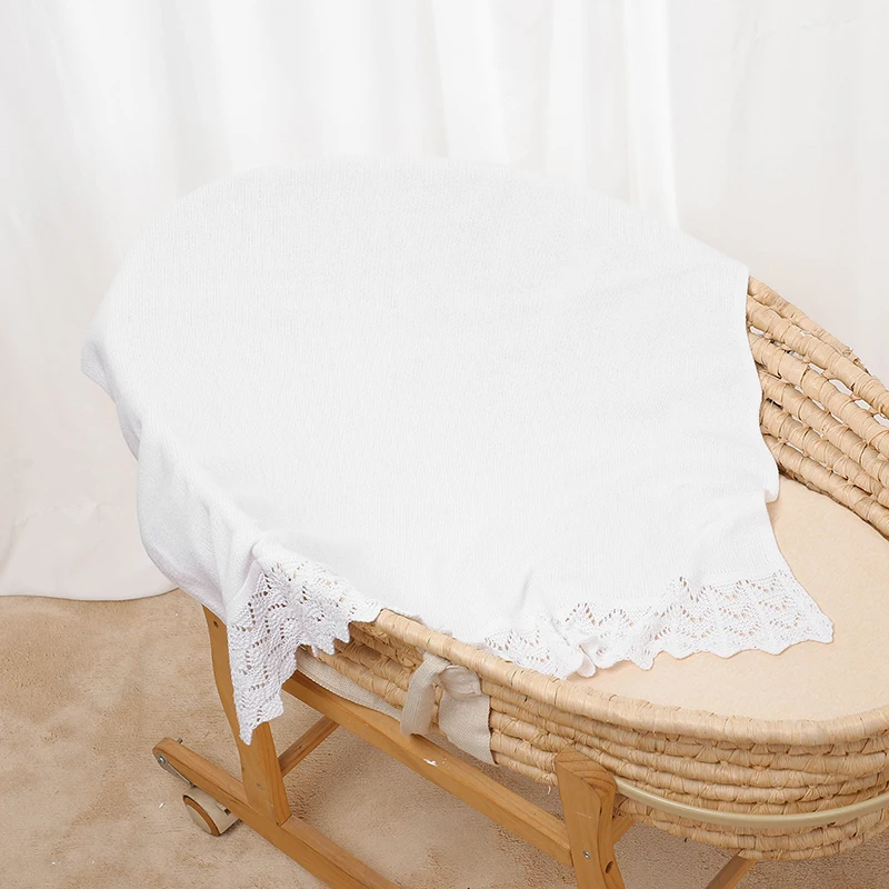 Manta infantil de algodón para bebé, edredón tejido para recién nacido, ropa de cama para niño y niña, moda calada, liso, 90x70CM, envolvente para niño pequeño, súper suave