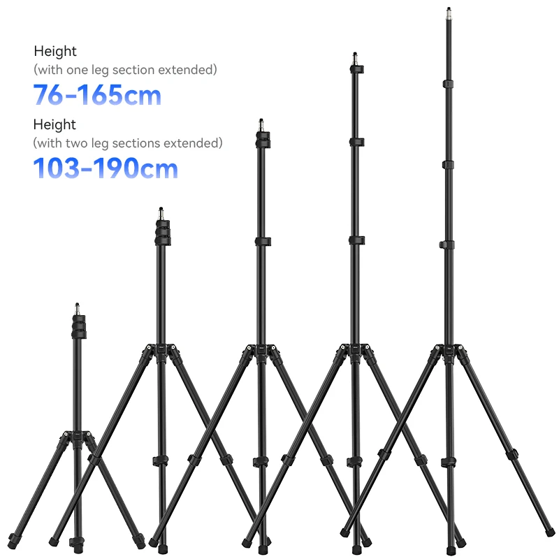 Ulanzi TT43 TT43 II, trípode de luz con patas reversibles de aleación de aluminio de 1,9 m, para luces LED, flashes y softboxes. Carga máxima: 6 kg.