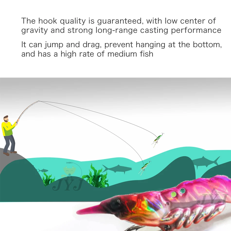 Señuelos tipo camarón de tiro largo, ganchos Wobbler de hundimiento VIB de Metal para Lucio, Walleye Bass con accesorios, 5g/7g/11g/14g, 1 ud.