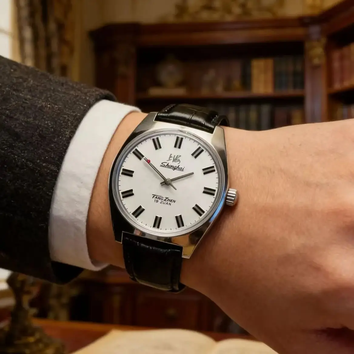 Reloj de Hombre Shanghai de 36 mm, Retro 7120, Movimiento Mecánico Manual, Minimalista, para Negocios, Envío Directo