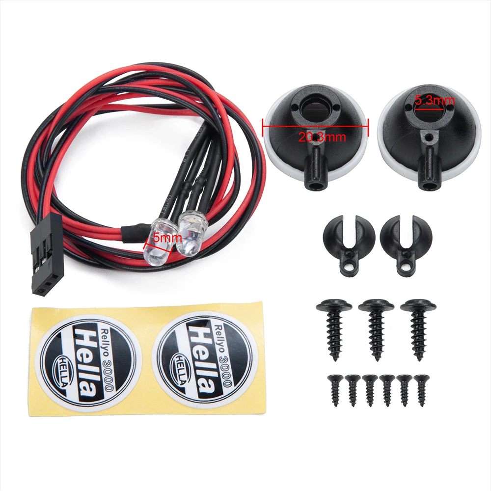 MIBIDAO 2/4LED RC luz de techo de coche lámpara redonda foco para 1/10 Axial SCX10 II 90046 TRX4 Tamiya CC01 D90 D110
