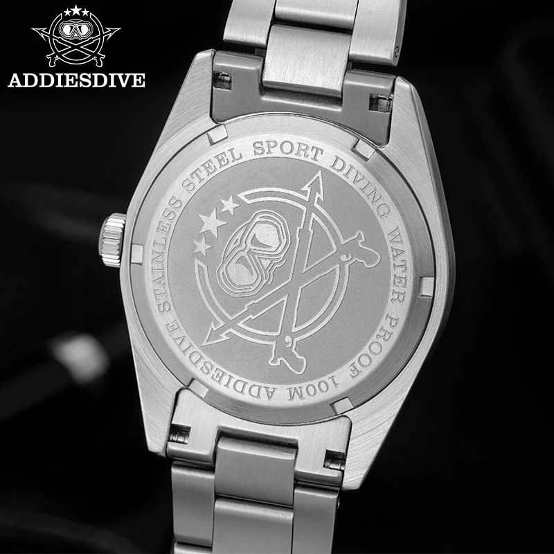 ADDIESDIV Nuevo reloj de cuarzo Retro para hombre, cristal de zafiro, movimiento japonés, resistente al agua hasta 100m, reloj con luz nocturna de acero inoxidable AD2554
