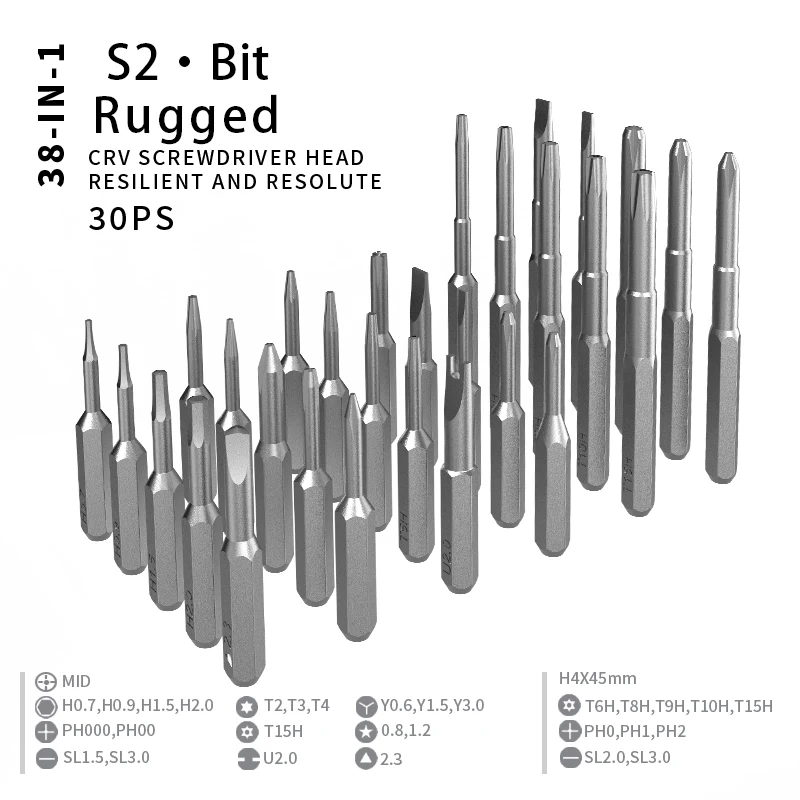 Juego de destornilladores eléctricos, Kit de herramientas eléctricas de precisión recargables con luz LED, 30 Bits para PC, herramientas de reparación de teléfonos móviles, mano DIY