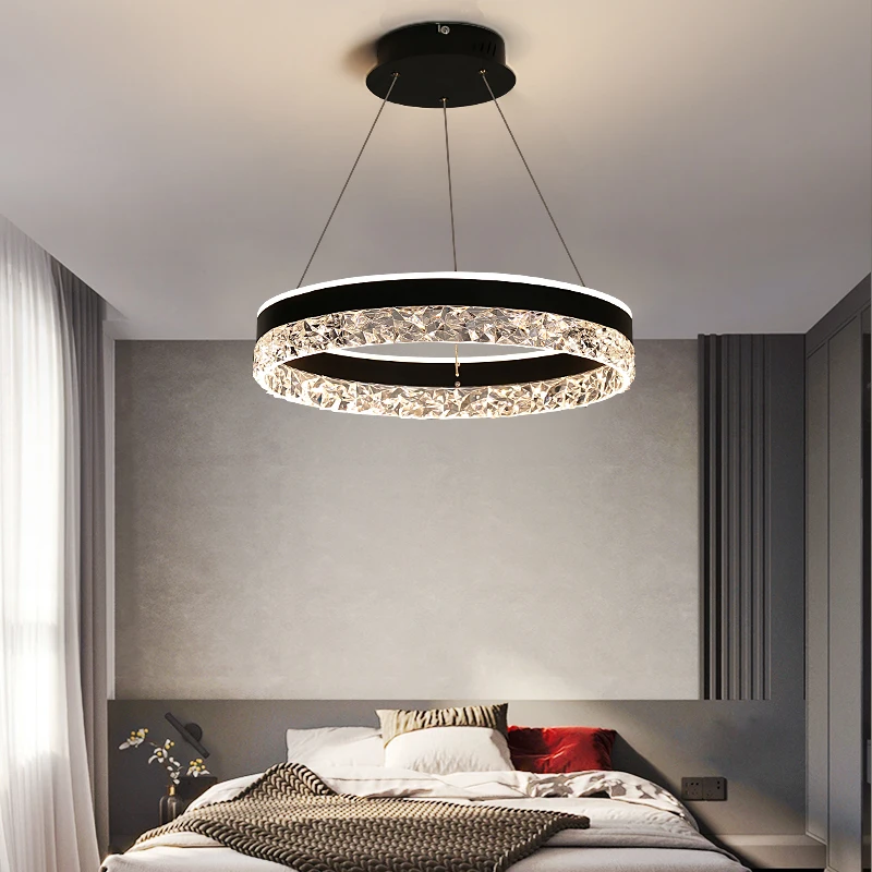 Candelabro LED moderno para sala de estar, comedor, dormitorio, anillo de estudio, lámpara colgante de techo, lámpara de iluminación decorativa para habitación