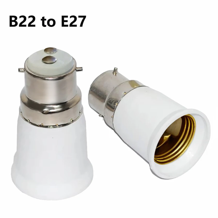 Enchufe de bombilla B22 a E27, adaptador convertidor de Base de lámpara de alta calidad, soporte de lámpara ignífugo para PC para foco de bombilla Led de maíz, 110V, 220V