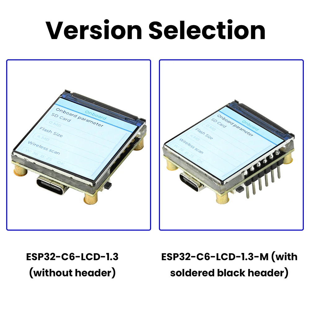 Placa de Desarrollo ESP32-C6 con Wi-Fi y Bluetooth, Módulo de Desarrollo con Pantalla Digital LCD de 1.3 Pulgadas, Circuito Integrado de Controlador ST7789, Puerto Tipo-C