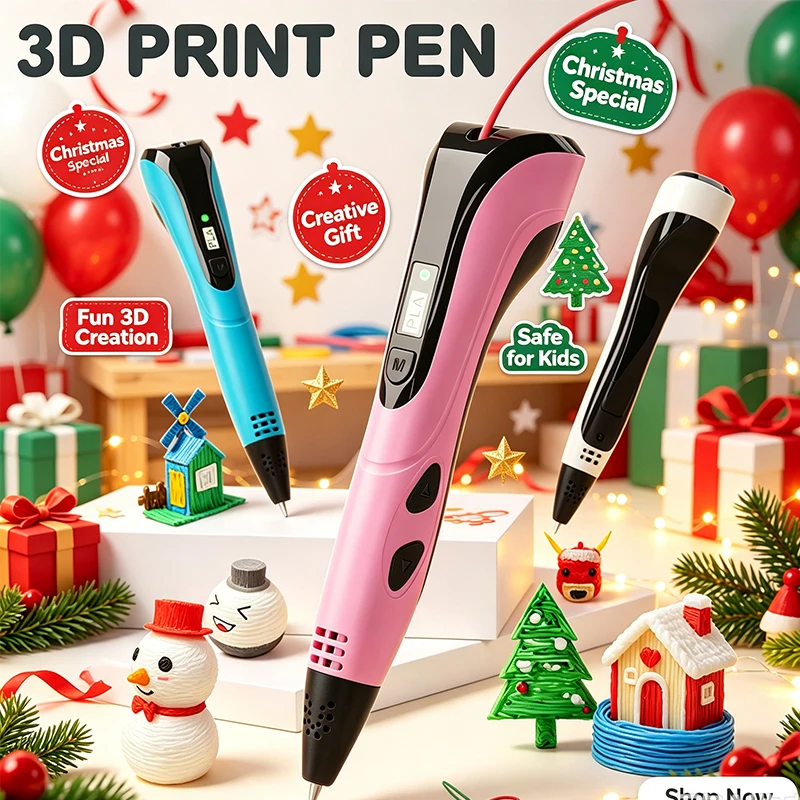 NUEVO Bolígrafo de Impresión 3D 2026, Juego de Bolígrafos 3D para Niños, Regalo Creativo de Cumpleaños y Navidad, Pantalla LCD con Filamento PLA