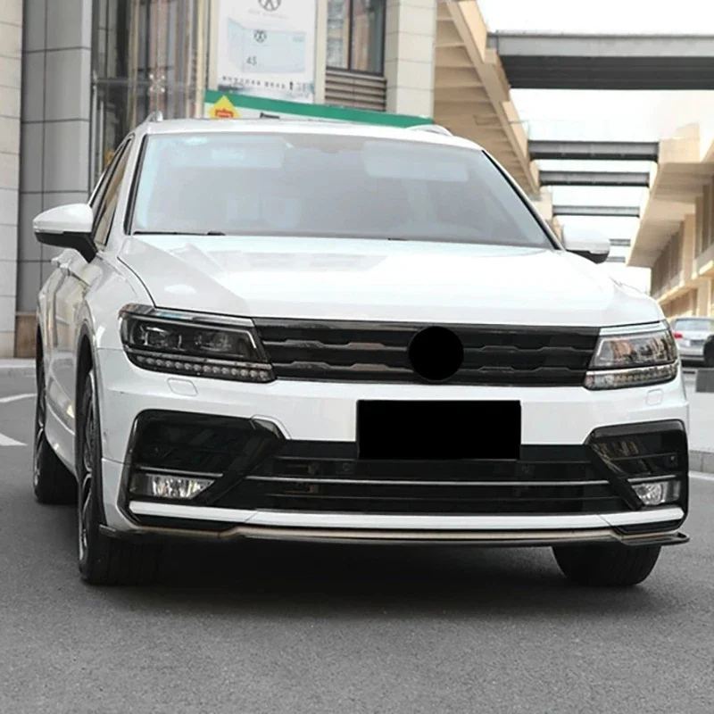 Para VW Tiguan MK2 2016-2021, parachoques delantero de coche, rejilla central de malla, tiras de moldura, cubierta embellecedora, estilo cromado