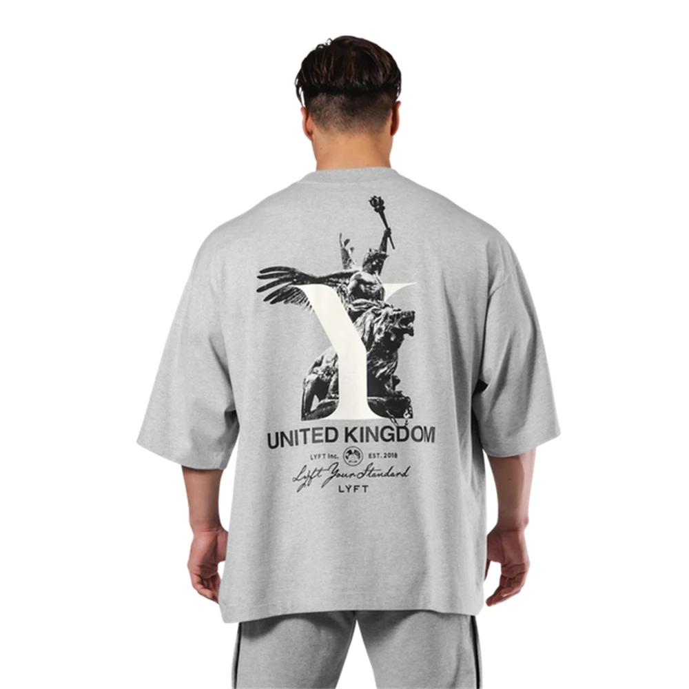 LYFT 2024 camisetas deportivas de verano para hombre, camiseta de entrenamiento físico al aire libre, camiseta de moda de algodón elástica para correr, camiseta de manga corta para gimnasio