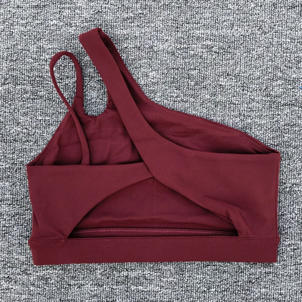 Sujetador deportivo a prueba de golpes para mujer, parte de atrás bonita, ropa interior deportiva para gimnasio, correas oblicuas para los hombros, sujetador para correr, Fitness y Yoga ﻿