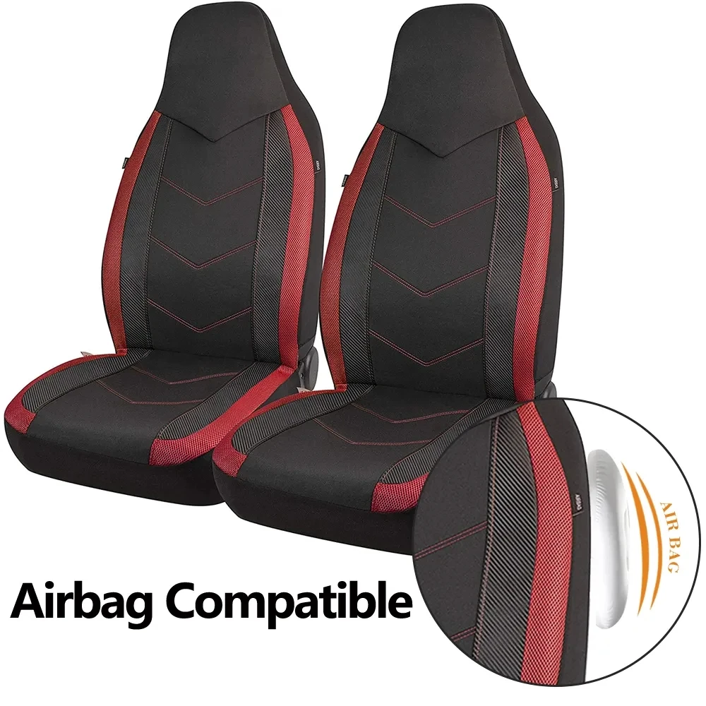 Fundas para asientos de coche de tela de malla de aire con respaldo alto, Airbag de diseño deportivo Compatible con la mayoría de los cojines del asiento de la furgoneta del camión Suv del coche