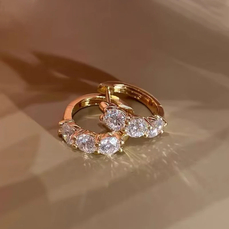 Pendientes clásicos IOGOU de plata 925, pendientes de aro de diamante moissanita de 4mm, 3,5mm, 2,5mm y 3mm para mujer, joya para fiesta de compromiso y boda
