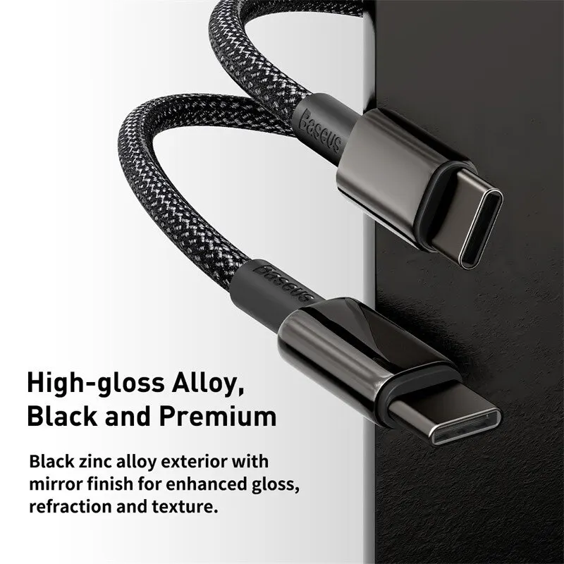 Cable Baseus 100W tipo C para iPhone 15 USB C PD cargador rápido cable para Macbook Samsung Xiaomi tipo C cable USB C