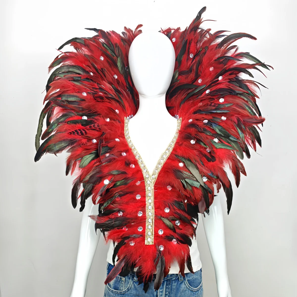 Accesorios de vestido de baile de graduación Unisex para carnaval, chal de plumas, maquillaje puesta en escena, accesorios COS, decoración de disfraz de Halloween