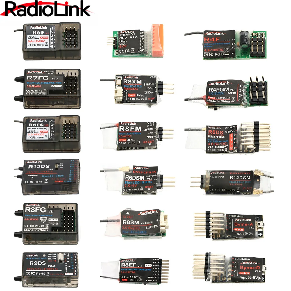 Radiolink R12DSM R12DS R9DS R8SM R8EF R8FM R8F R7FG R6DSM R6DS R6FG R6F R4FG R4F Receptor Rc 2,4G señal para transmisor RC AT9S