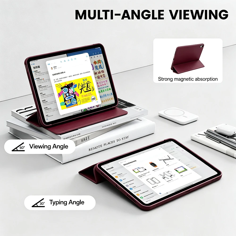 Para Apple iPad (A16) 11ª y 10ª Generación 10.9'' / 11'' 2022 2025, Funda Magnética Inteligente con Tapa, Función de Activación/Desactivación Automática, Funda Suave para Tablet