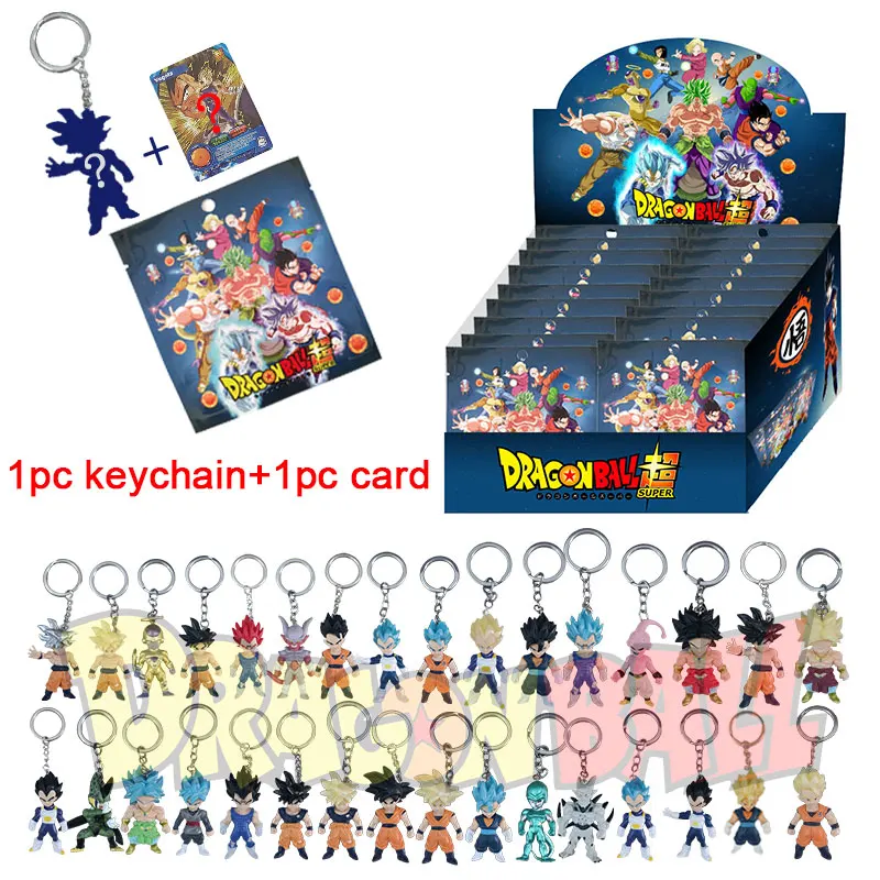 Figuras de Dragon Ball en Caja Sorpresa, Llavero de Goku y Vegeta Super Saiyan, Juguetes Coleccionables de Anime en PVC para Regalos