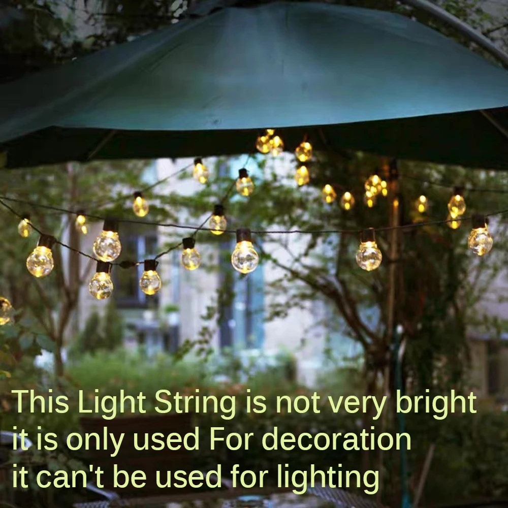 Guirnalda de luces LED solares para exteriores, guirnalda de luces de calle para Navidad, jardín, Camping, terraza, decoración de fiesta