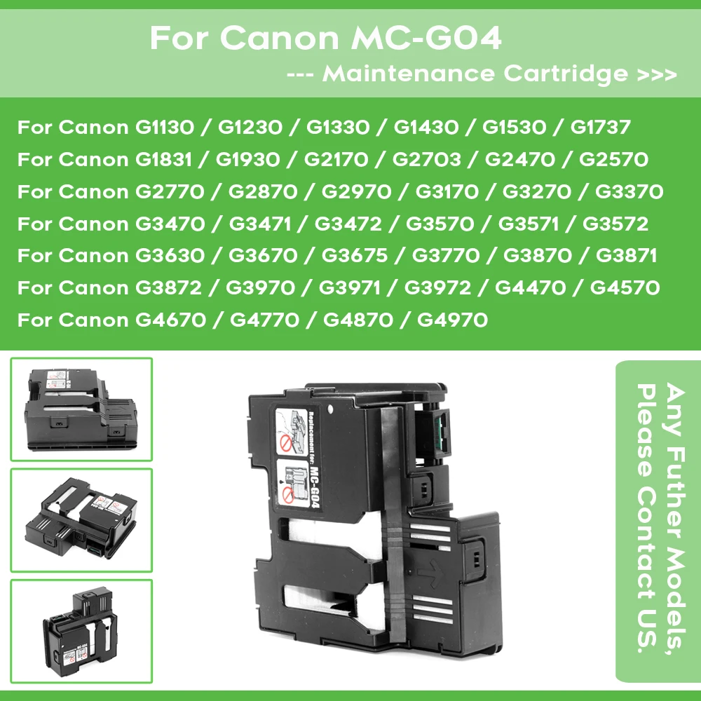 Caja de tanque de mantenimiento MC-G04 para impresoras Canon G1330 G3370 PIXMA G1430 G2470 G3470 G3471 G3472 G4470 G3430