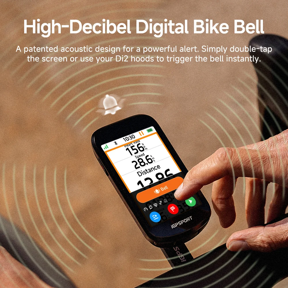 iGPSPORT BSC500 Ciclocomputador con Pantalla Táctil, GPS, Mapa Global de Ciclismo, Navegación Inalámbrica y Timbre Digital para Bicicleta