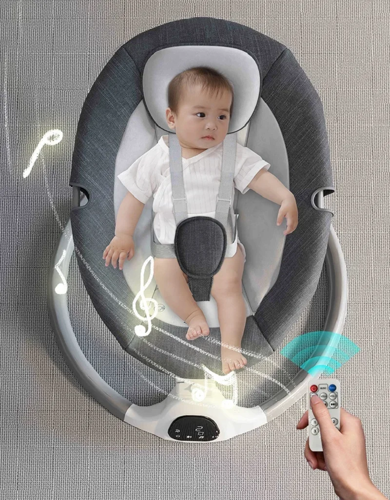 Mecedora eléctrica multiusos para dormir de bebé, columpio automático, mecedora infantil, cuna cómoda, cochecito de juguete para bebé de 0 a 3 años