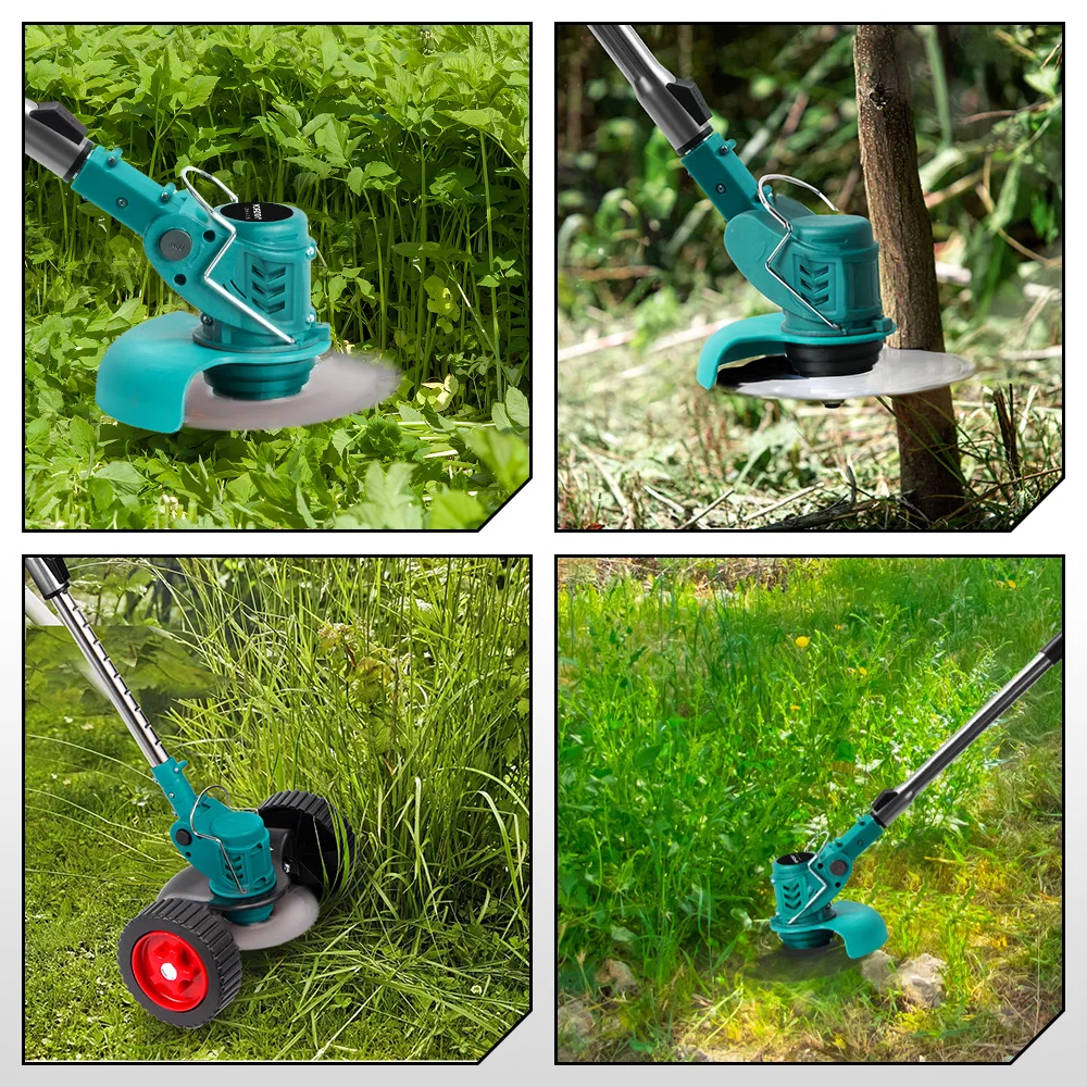 Cortadora de césped eléctrica inalámbrica YOFIDRA, recortadora de césped para jardín, cortadora de 100-135 cm de longitud, herramienta eléctrica para batería Makita de 21 V.