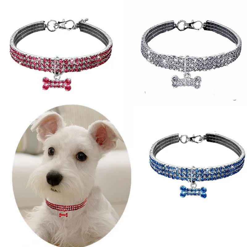Collar para Cachorros y Perros, Joyería de Cristal con Pedrería, Ajustable, con Texto Grabado, para Chihuahua, GXQ08