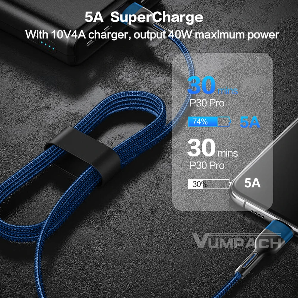 Cable USB Tipo C Vumpach, Cable de Carga Rápida y Transferencia de Datos para iPhone 15, Samsung S21, A51, Xiaomi Mi 10, Redmi, Huawei