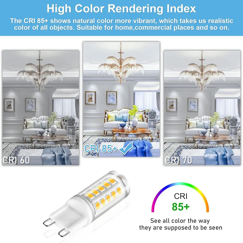 Paquete de 10 Lámparas LED G9, 220V CA, 7W, Cerámica, SMD2835, Luz Blanca Cálida/Fría, Reemplazo de Halógeno, Venta al Por Mayor