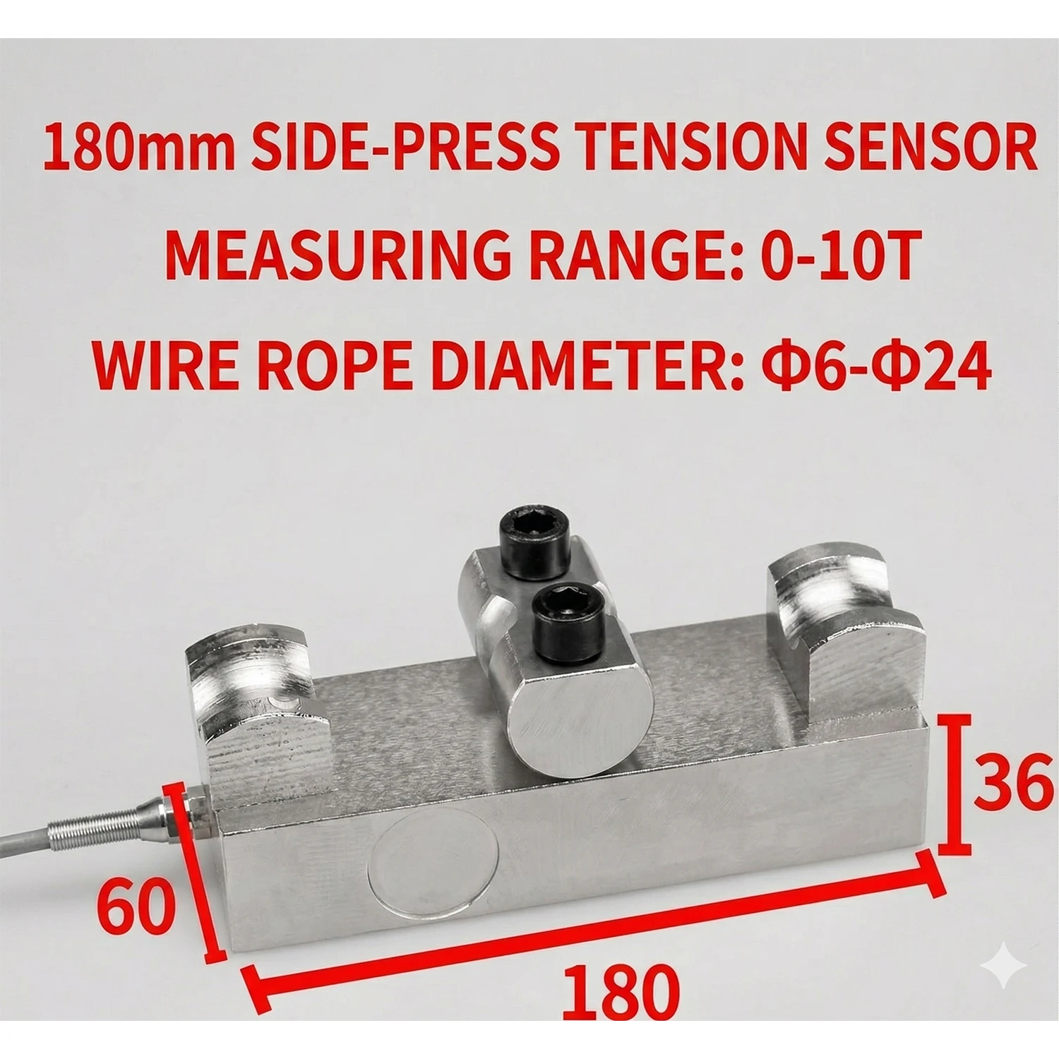 Sensor Limitador de Sobrecarga para Grúas, Celda de Carga de Tensión Lateral 0-10000kg para Sistema de Monitoreo de Tensión de Cable de Elevador