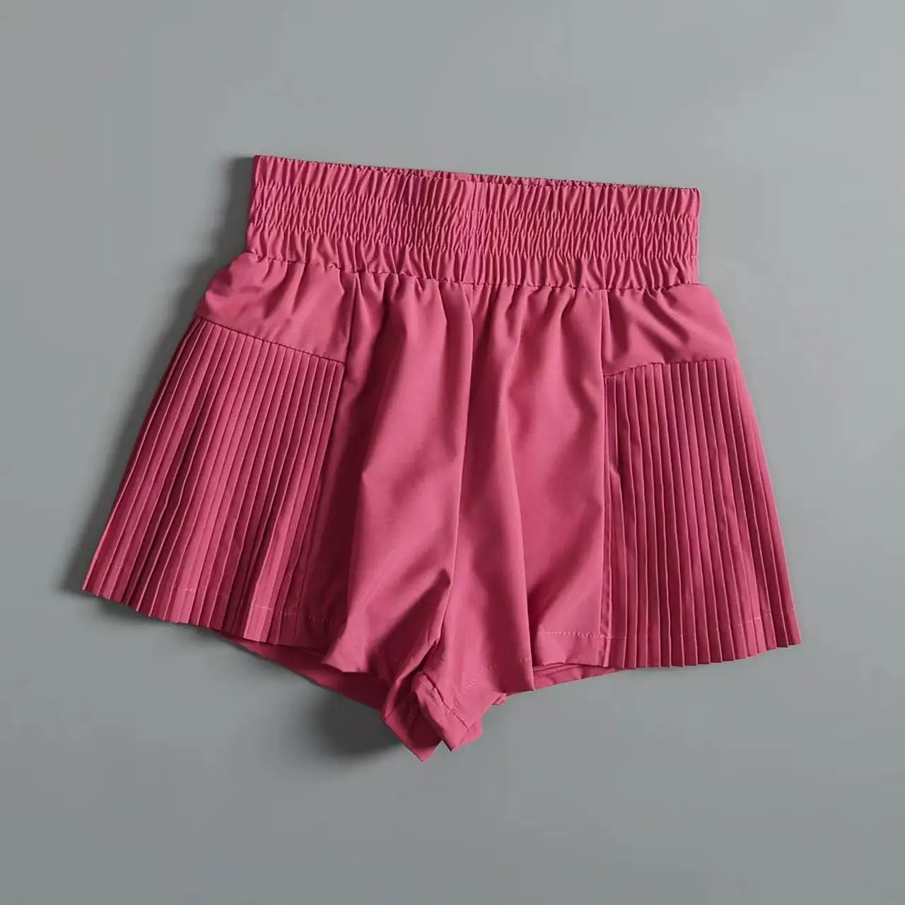 Pantalones cortos deportivos con bolsillos para mujer, pantalones cortos de secado rápido, pantalones de Yoga de dos piezas de imitación de cintura alta, pantalones cortos para correr y Fitness de verano