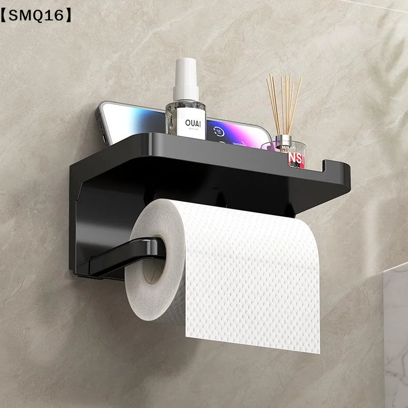 Soporte para papel higiénico, estante de almacenamiento de plástico, soporte para toallas de cocina, botellas de condimentos, almacenamiento de rollos de papel para pared del baño【SMQ】