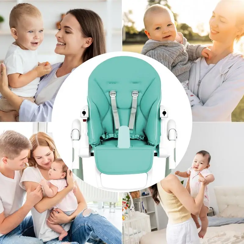 Funda para silla de comedor de cuero PU, funda para silla de comedor de bebé, funda de asiento multifuncional suave con acolchado, cómoda para niños