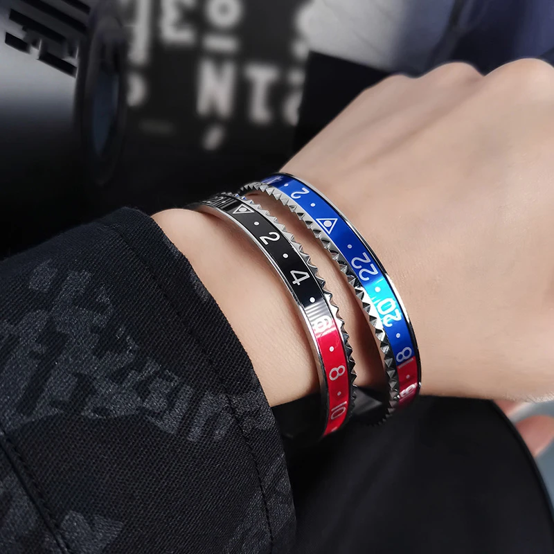 Nuevas pulseras de acero inoxidable con personalidad a la moda para hombres y mujeres, pulsera con pantalla digital de fantasma de agua para mujeres y hombres, joyería