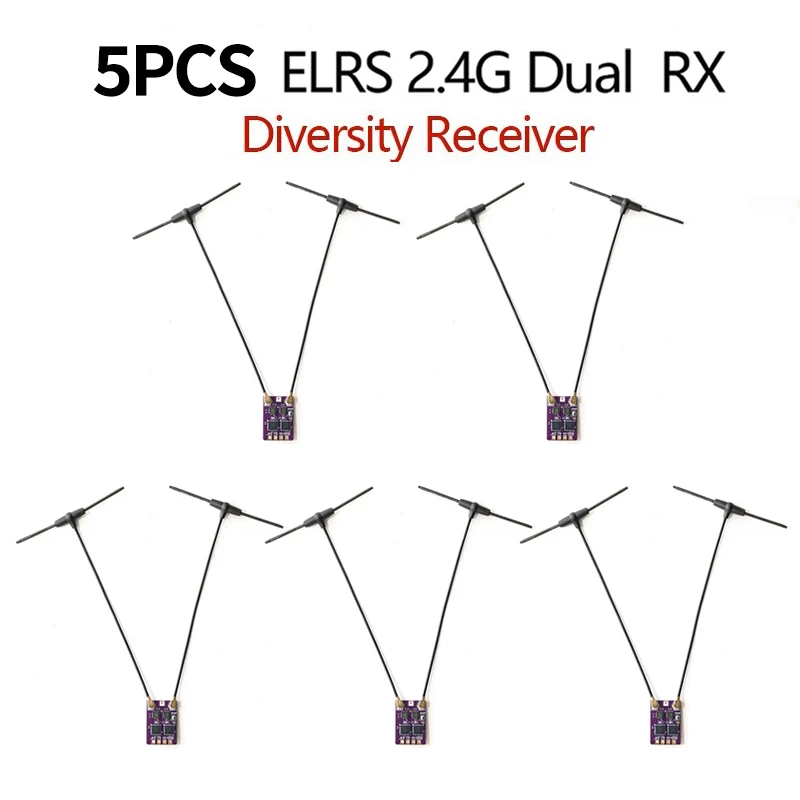 BeyondFPV 5 uds ELRS 2,4G receptor de diversidad antena Dual RX TCXO incorporado para Dron de carreras de largo alcance FPV Freestyle RC