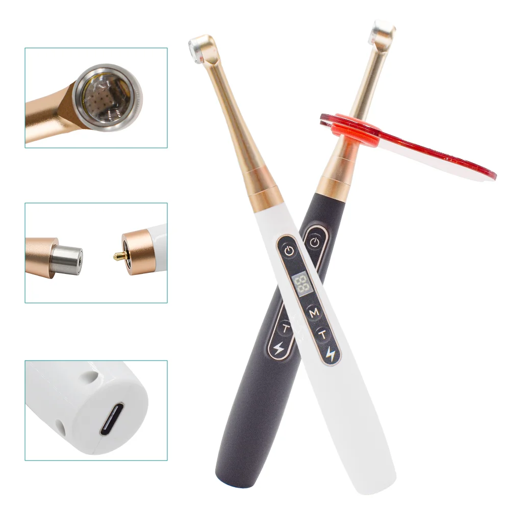 Lámpara de Curado Dental 2 en 1 DEASIN 1S, Lámpara de Curado Dental LED Inalámbrica con Función de Detección de Caries