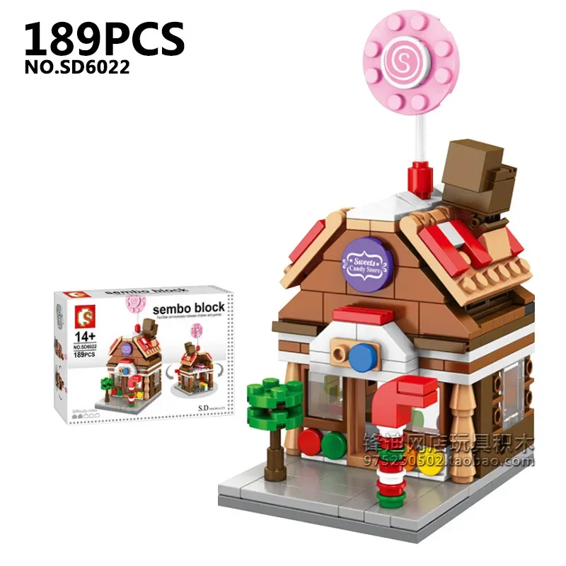 Mini casa de bloques de construcción, tienda de ciudad, vista a la calle, Snack, figuras de calle, juguetes para niños, regalos para niños y niñas compatibles con Lego