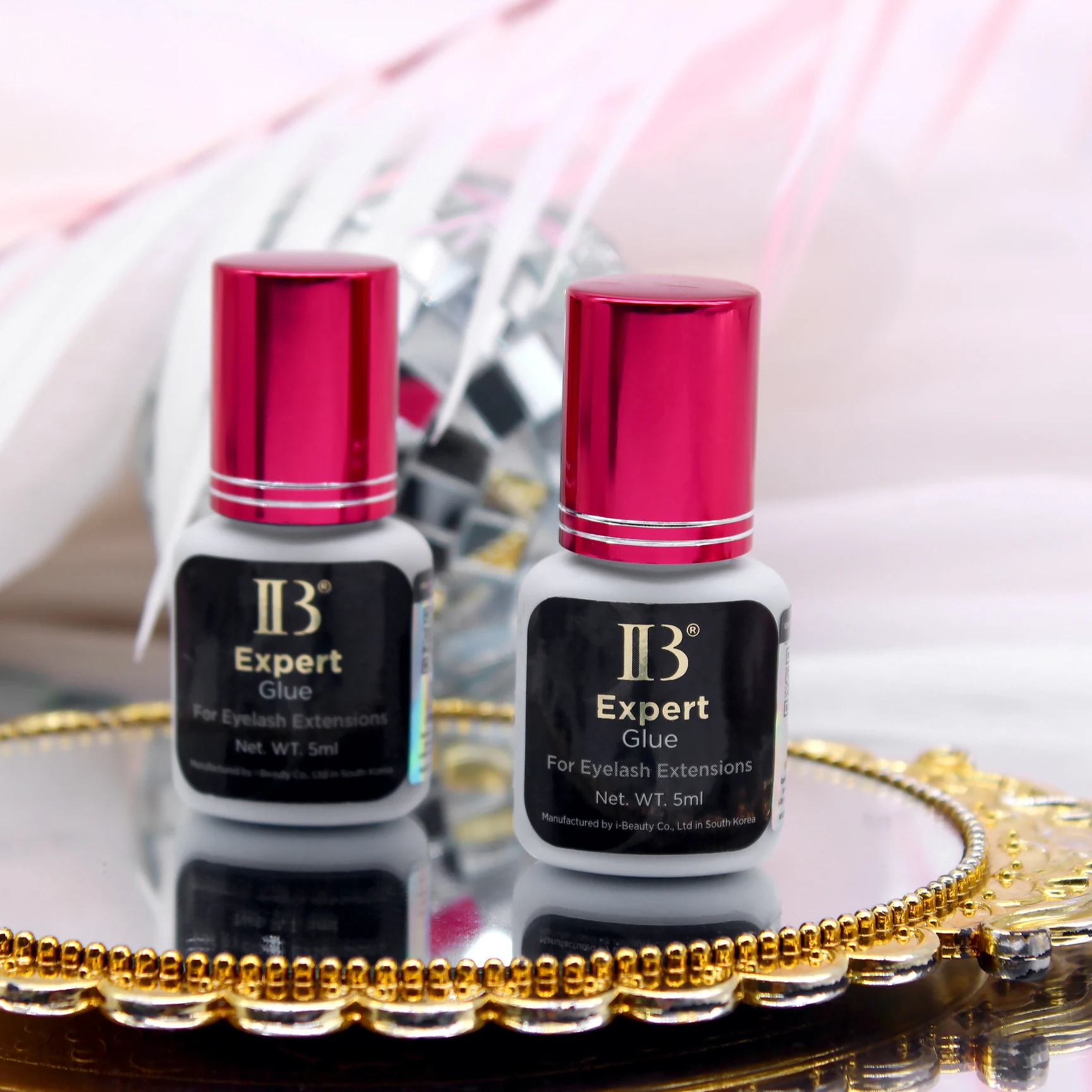 5 botellas Corea IBeauty Expert pegamento extensiones de pestañas Original IB vino tapa roja pegamento para pestañas adhesivo para pestañas postizas 5ml 1-2 segundos