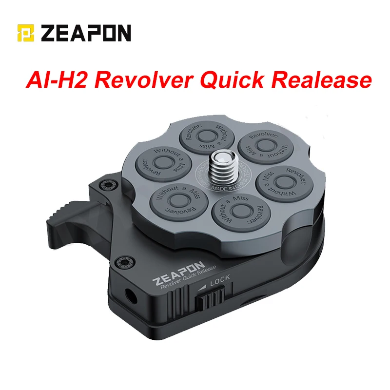 ZEAPON-placa Base de Revolver de AI-H2, abrazadera de liberación rápida, trípode, tornillo de montaje, carga rápida para cámara DSLR, riel deslizante, videocámara