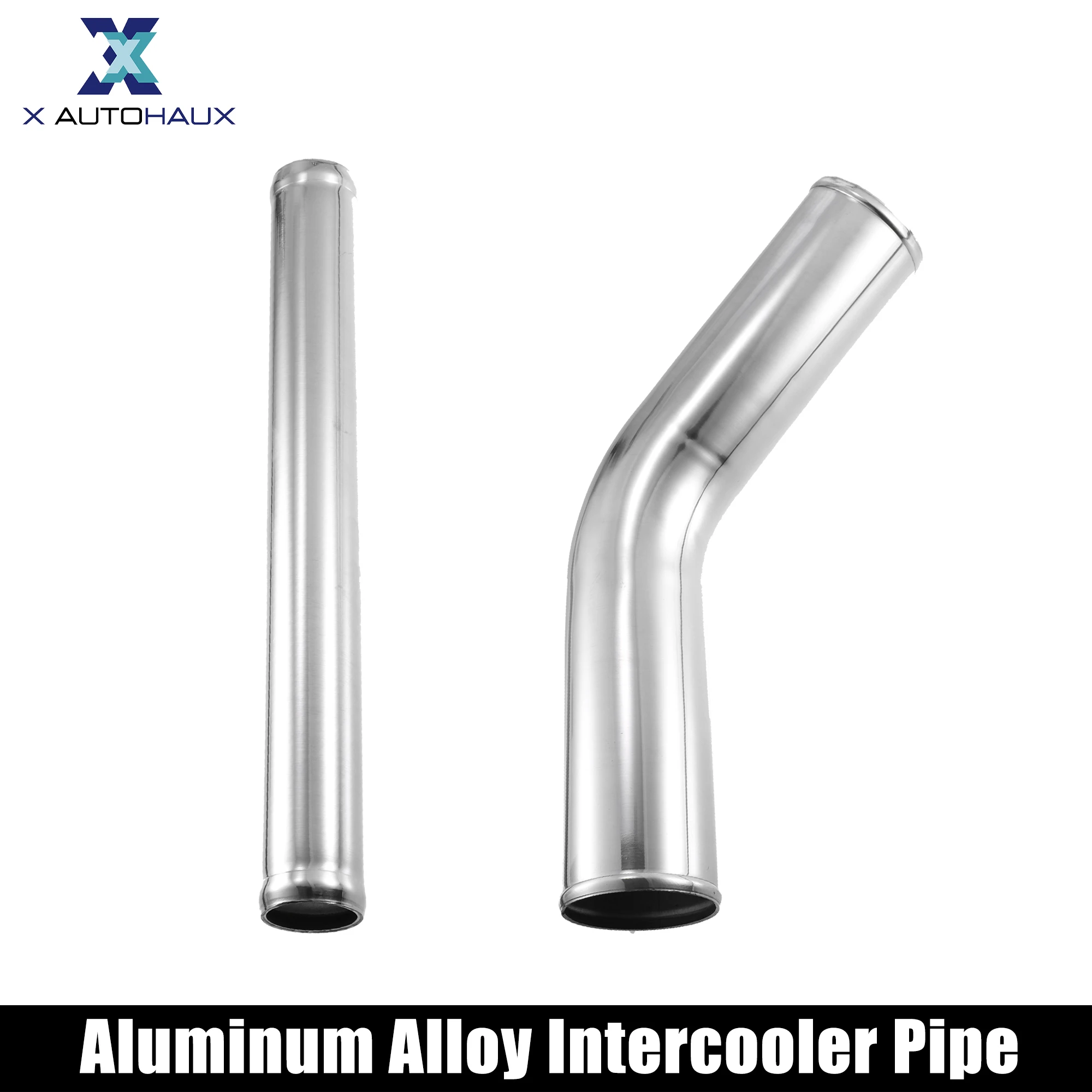 X Autohaux OD 34-102mm longitud 20 "300mm 500mm tubo de aleación de aluminio Intercooler tubo recto tubo de entrada de aire de 45 grados para coche