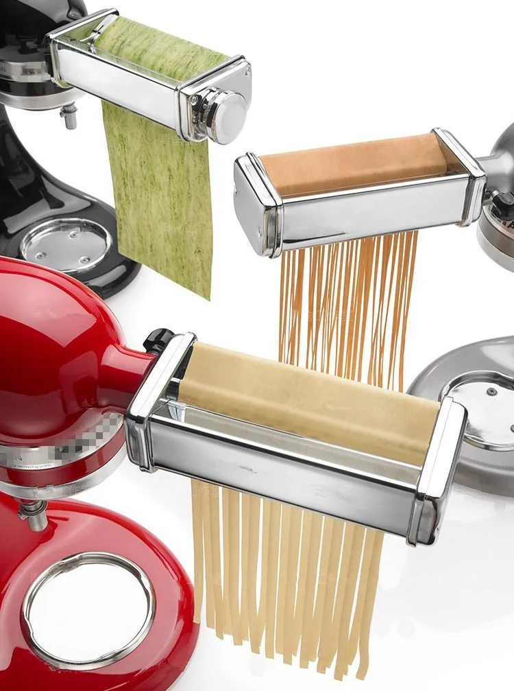 Accesorio para pasta para batidora KitchenAid, rodillo de hoja de pasta, cortador de fettuccina espagueti, fideos inoxidable aptos para todos los Chef KitchenAid