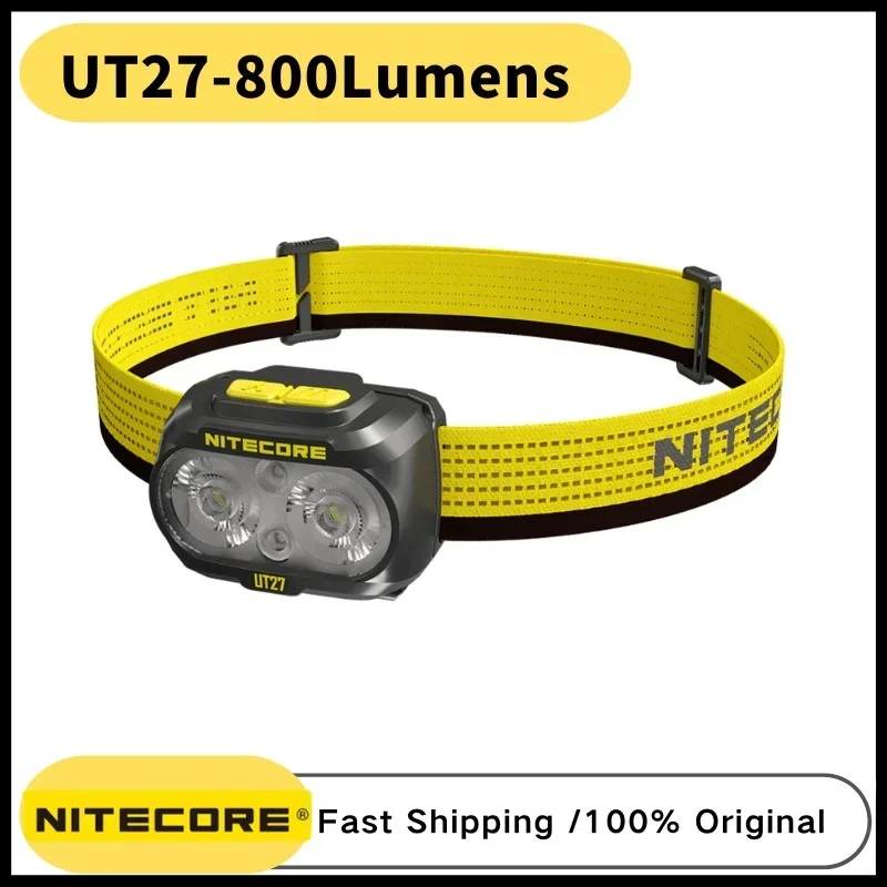 NITECORE UT27 Linterna frontal Fusion Elite de doble haz 800 lúmenes + foco con batería recargable extraíble