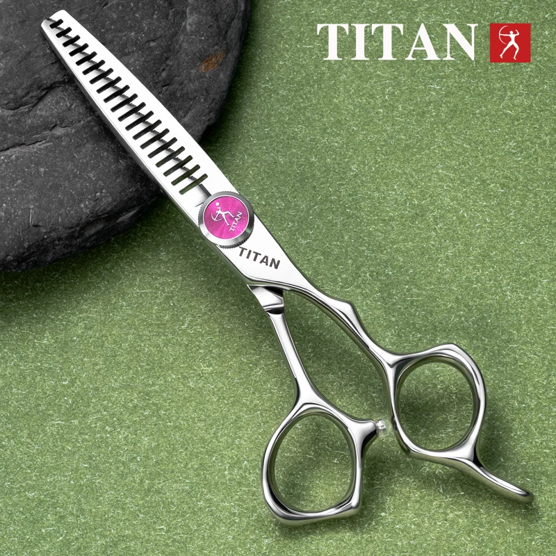 Tijeras de Peluquería Profesionales TITAN, Tijeras de Entresacar de Doble Diente, 6 Pulgadas, Acero VG10