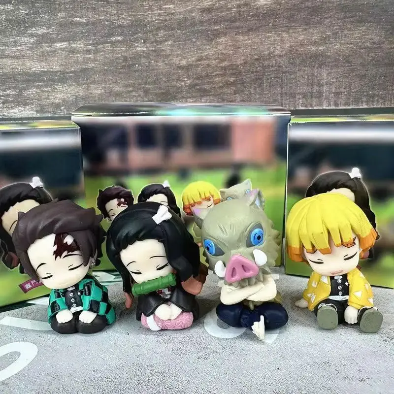 Nuevo en Stock: Figura de Acción Miniatura de Demonio en Postura Sentada Hombro a Hombro, Caja Sorpresa Kawaii Kamado, Decoración de Escritorio, Regalos para Fans